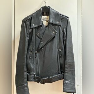 Men’s Burberry Leather Moto Jacket Size Small